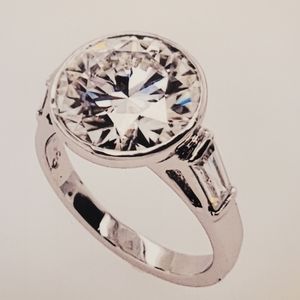 Custom Ring Platinum 10 mm C&C Lab Created Moissanite
